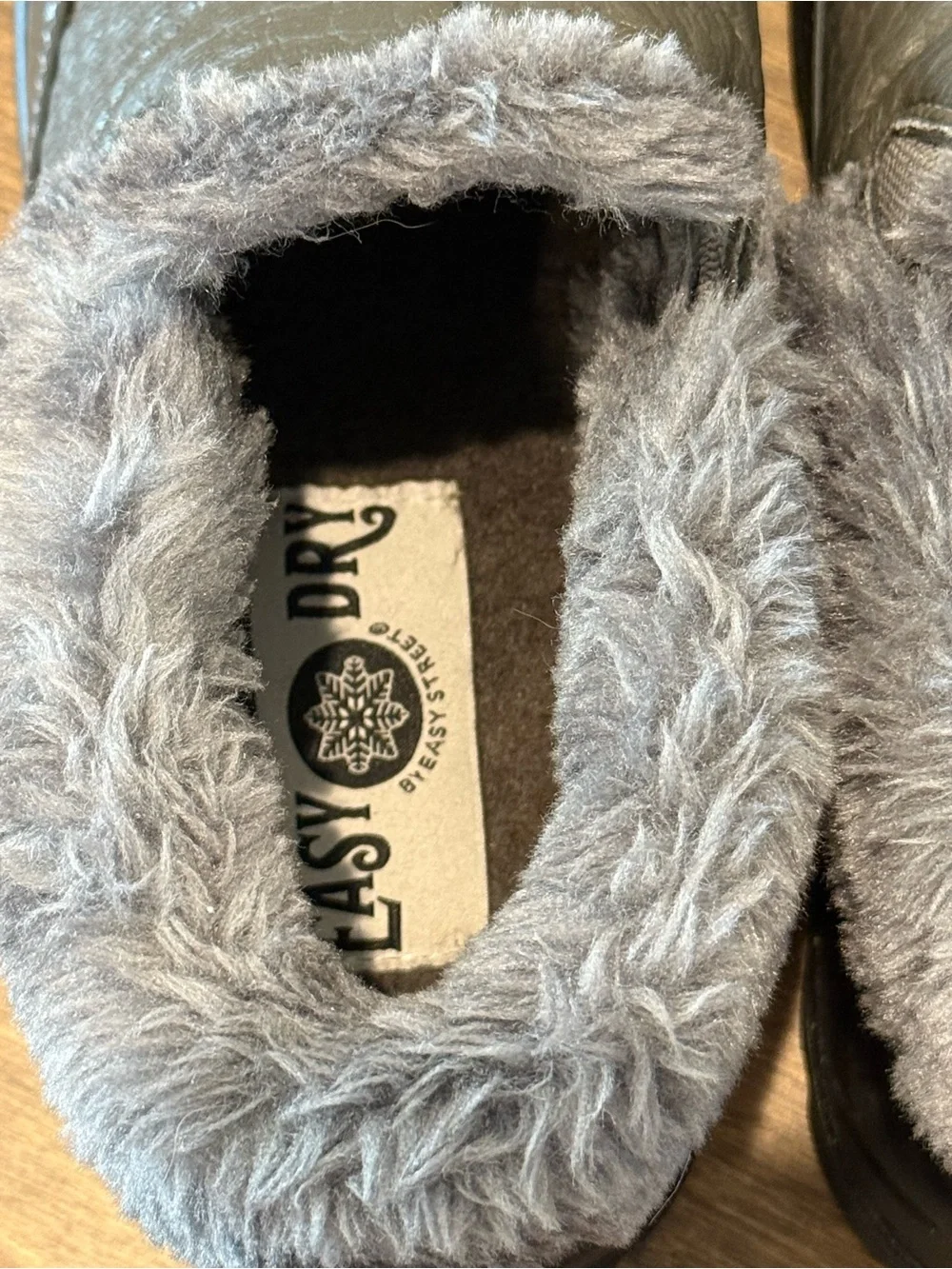 Women’s Easy Street Flurry Gray Waterproof Winter Booties Faux Fur Trim 8.5